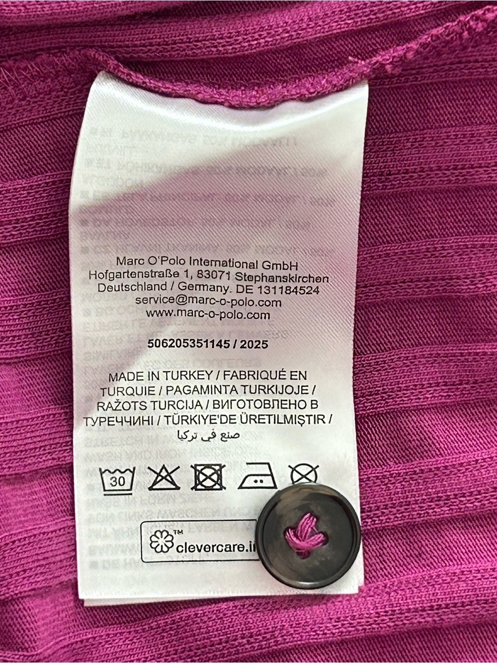 Marc O'Polo Magenta Ribbed Button-Up Cardigan - Picture 6 of 9